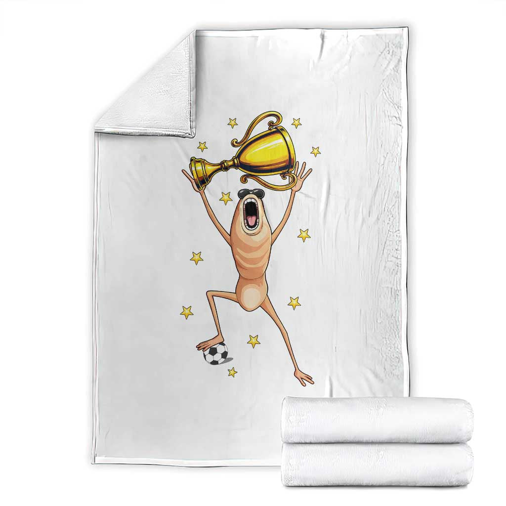 Funny Marcus The Worm Soccer Champion Throw Blanket Soccer Lover