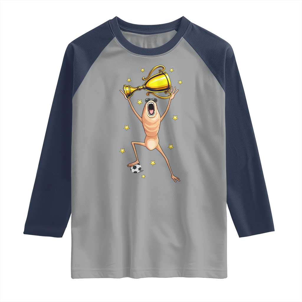 Funny Marcus The Worm Soccer Champion Raglan Shirt Soccer Lover