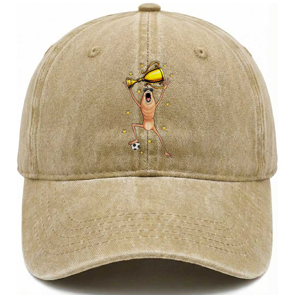 Funny Marcus The Worm Soccer Champion Washed Cotton Baseball Cap Soccer Lover