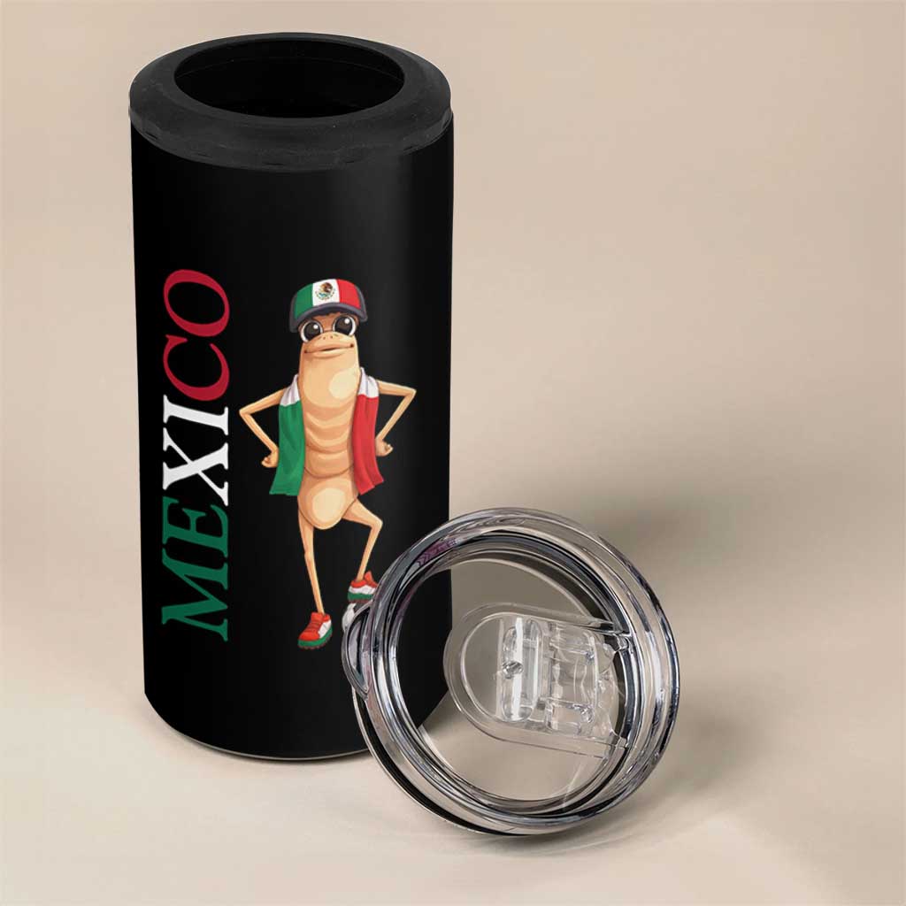 Mexico Soccer Fan Marcus The Worm 4 in 1 Can Cooler Tumbler Country Football Gift