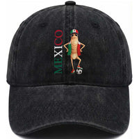 Mexico Soccer Fan Marcus The Worm Washed Cotton Baseball Cap Country Football Gift