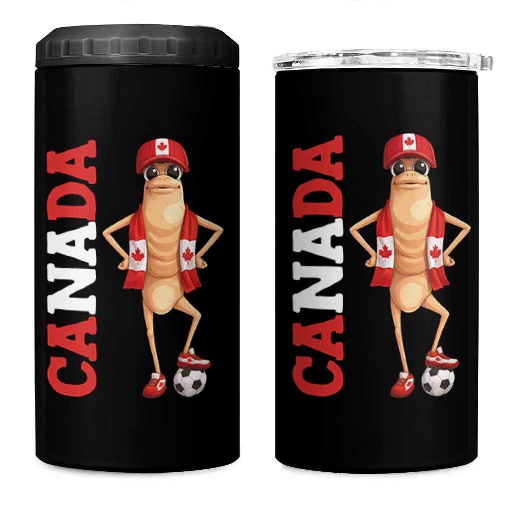 Canada Soccer Fan Marcus The Worm 4 in 1 Can Cooler Tumbler Country Football Gift