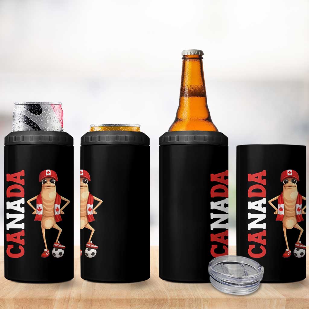 Canada Soccer Fan Marcus The Worm 4 in 1 Can Cooler Tumbler Country Football Gift