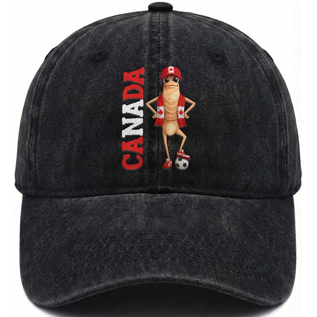Canada Soccer Fan Marcus The Worm Washed Cotton Baseball Cap Country Football Gift