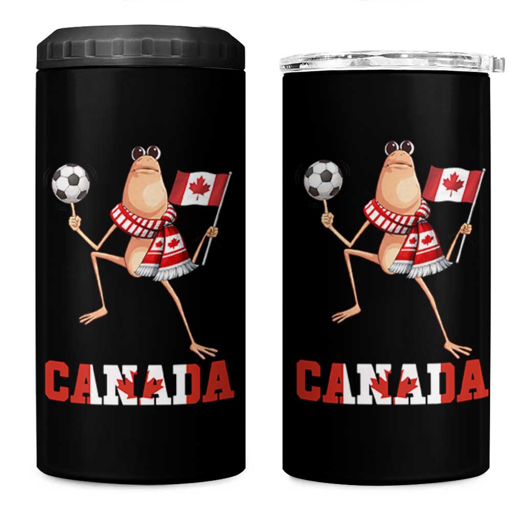 Funny Marcus The Worm 4 in 1 Can Cooler Tumbler Canadian Pride Soccer Gift