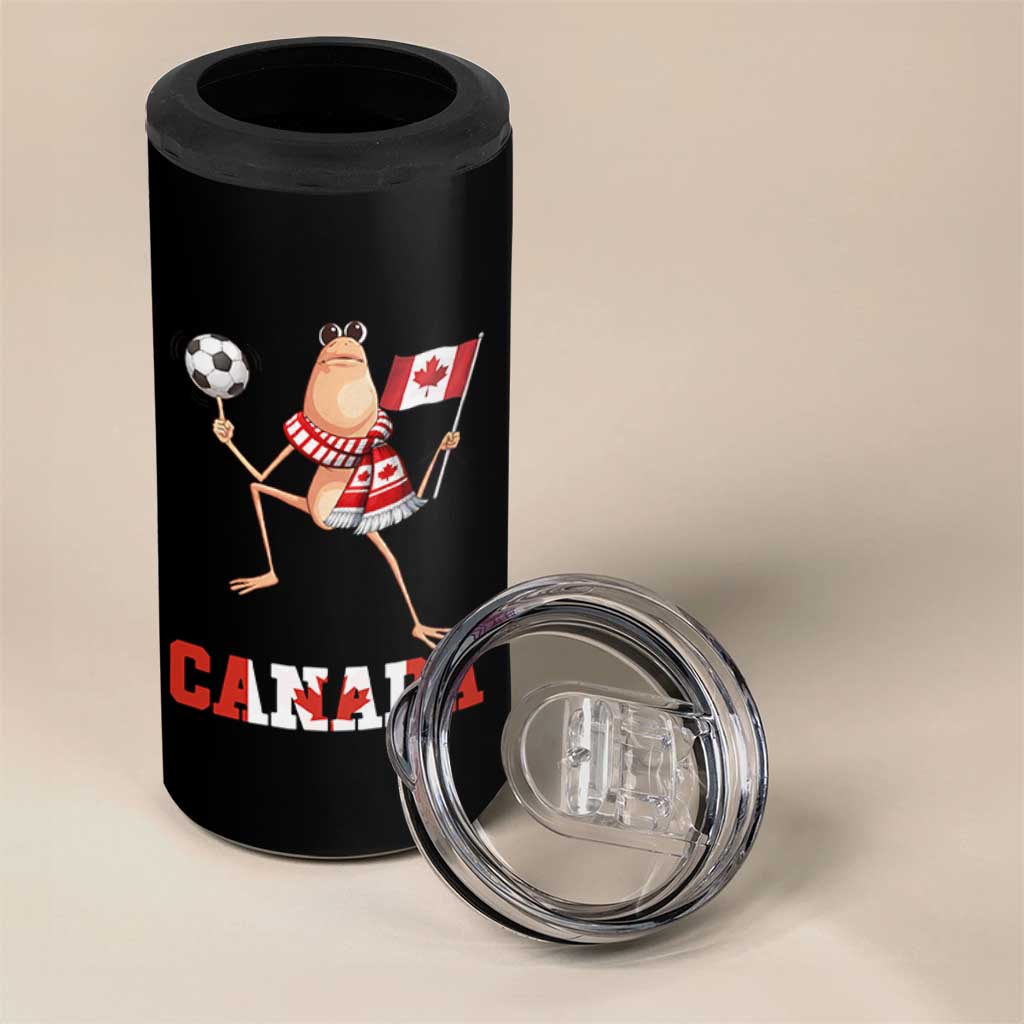 Funny Marcus The Worm 4 in 1 Can Cooler Tumbler Canadian Pride Soccer Gift