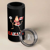 Funny Marcus The Worm 4 in 1 Can Cooler Tumbler Canadian Pride Soccer Gift
