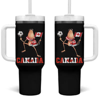 Funny Marcus The Worm Tumbler With Handle Canadian Pride Soccer Gift