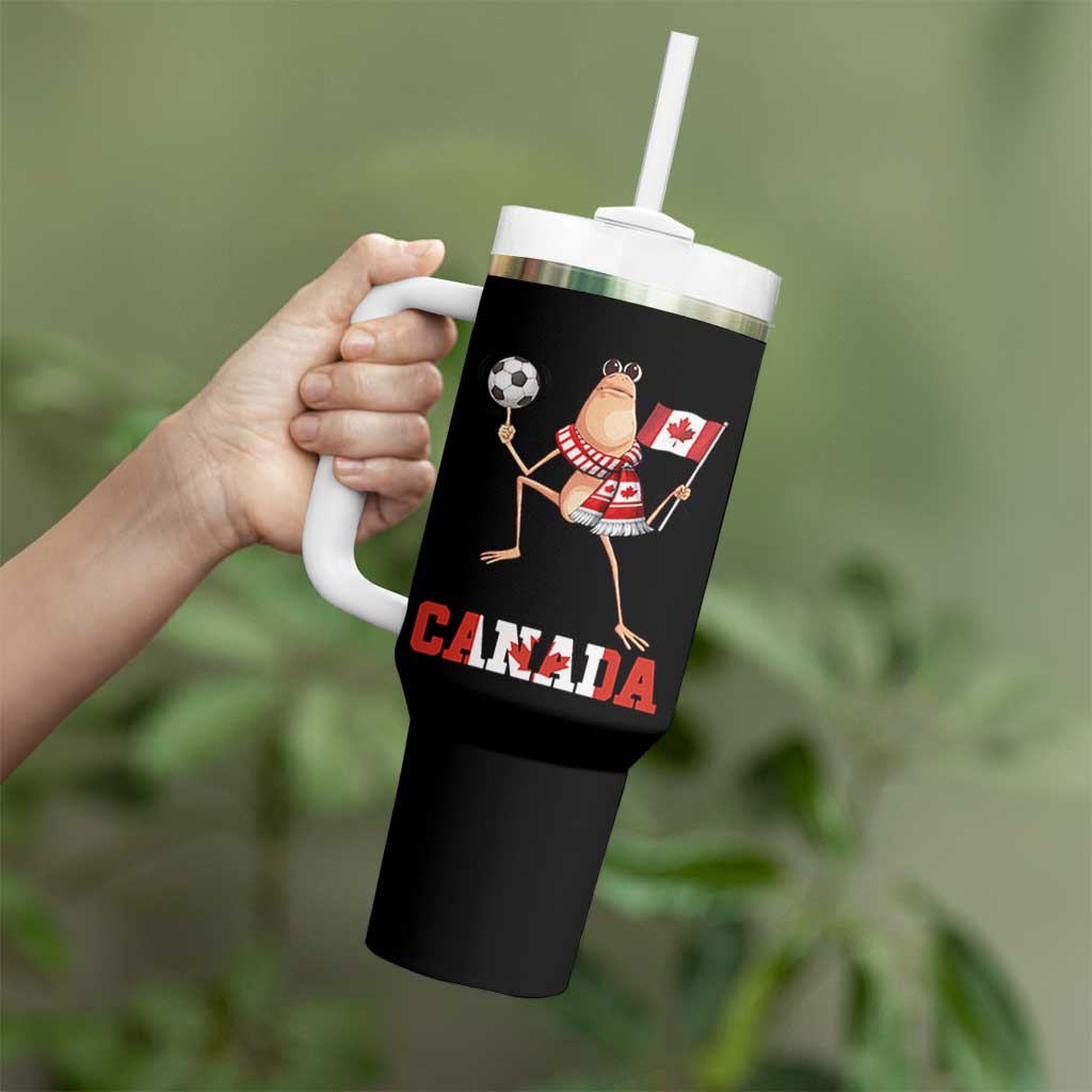 Funny Marcus The Worm Tumbler With Handle Canadian Pride Soccer Gift