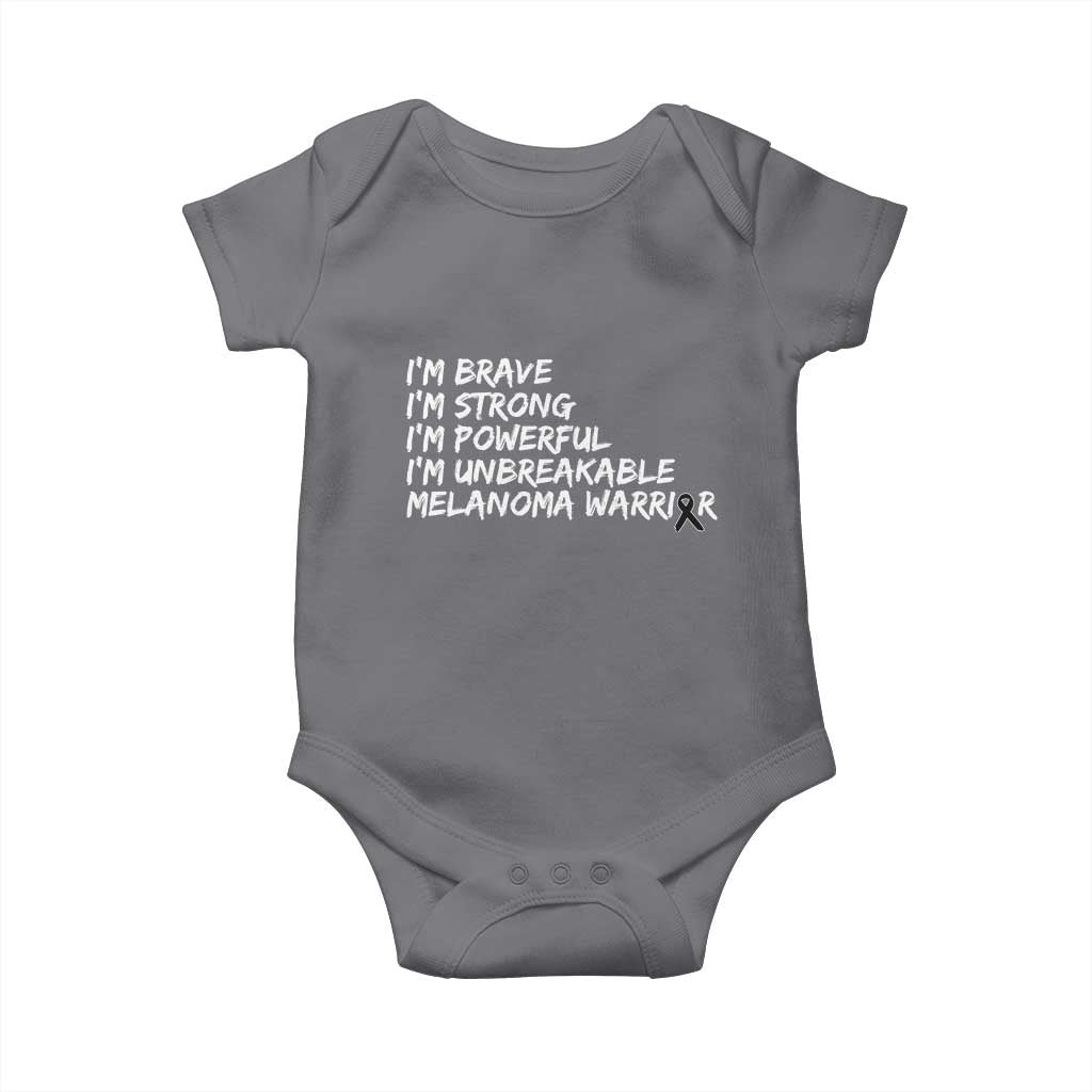 I Am Brave Strong Powerful Unbreakable Baby Onesie Melanoma Warrior Support