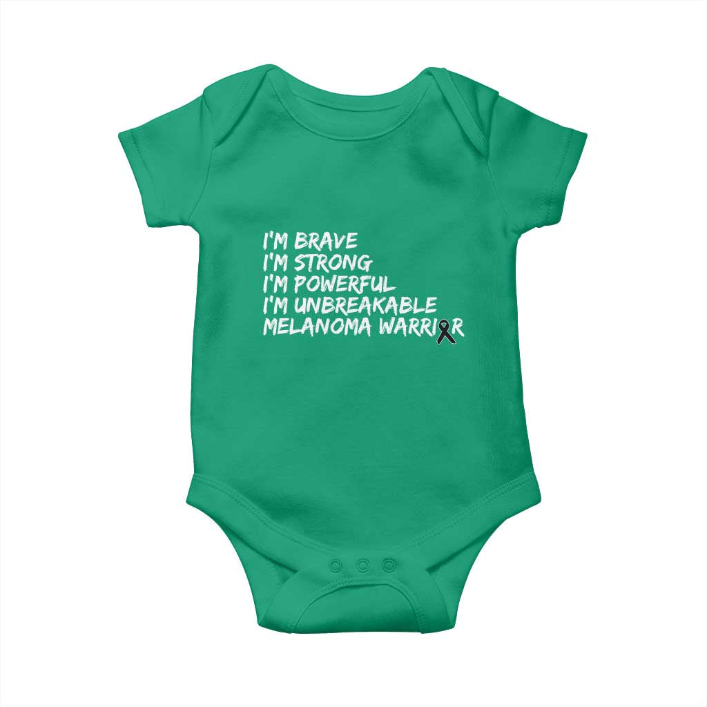 I Am Brave Strong Powerful Unbreakable Baby Onesie Melanoma Warrior Support
