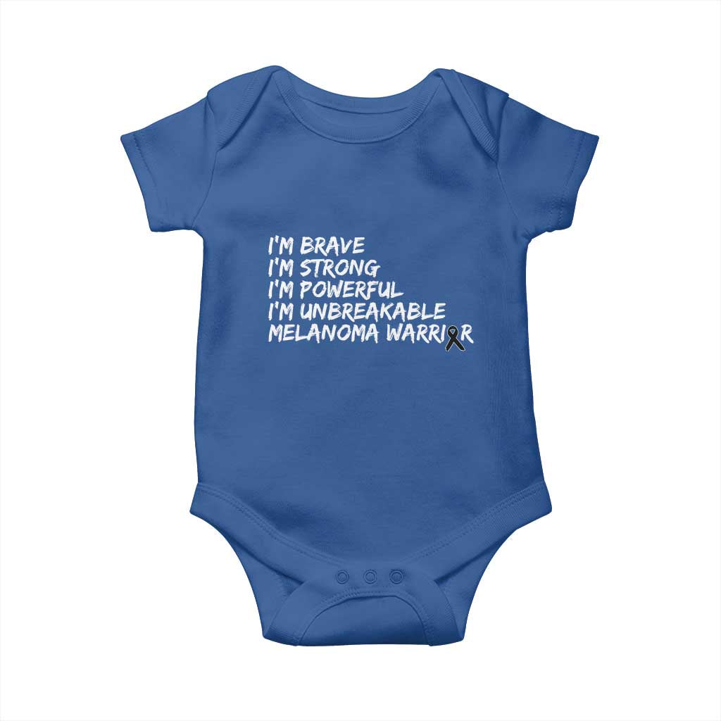 I Am Brave Strong Powerful Unbreakable Baby Onesie Melanoma Warrior Support