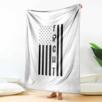 Fight Skin Cancer Melanoma Fighter USA Flag Throw Blanket