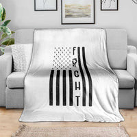 Fight Skin Cancer Melanoma Fighter USA Flag Throw Blanket