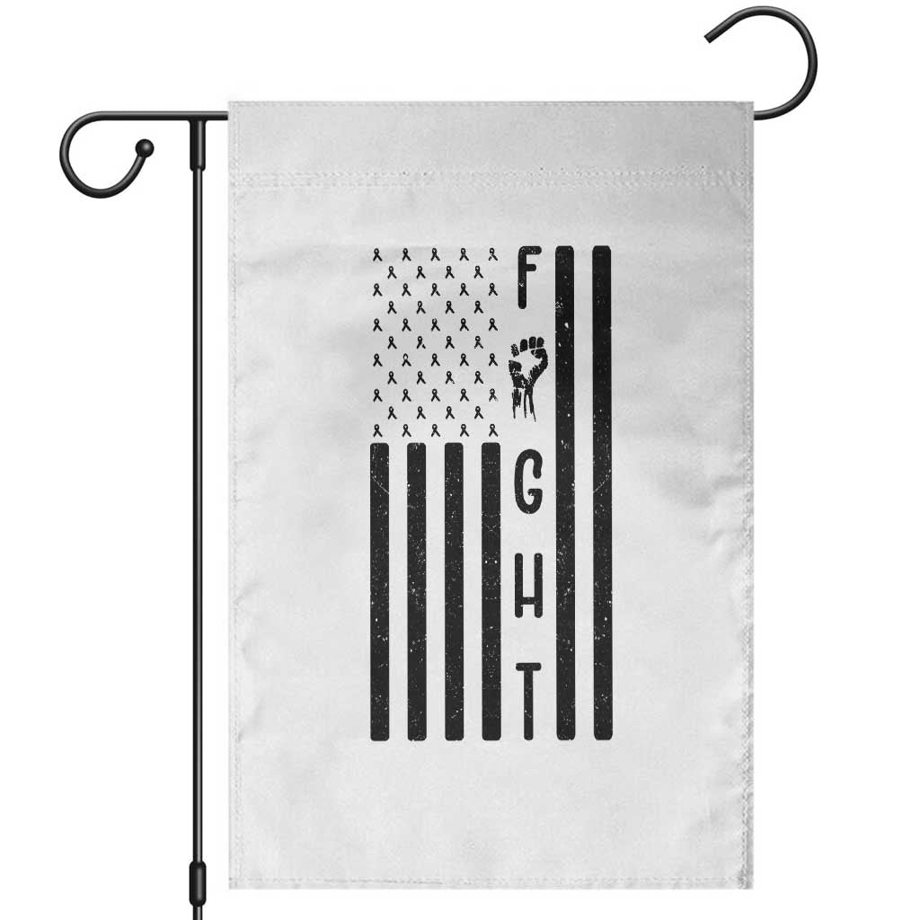Fight Skin Cancer Melanoma Fighter USA Flag Garden Flag