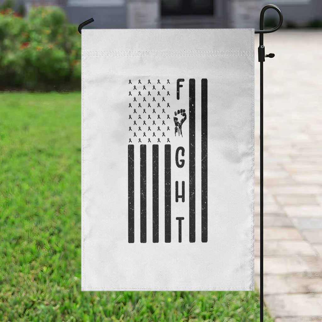 Fight Skin Cancer Melanoma Fighter USA Flag Garden Flag