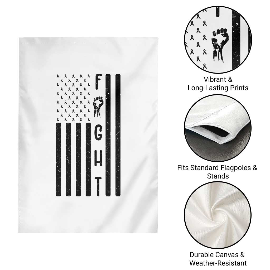 Fight Skin Cancer Melanoma Fighter USA Flag Garden Flag