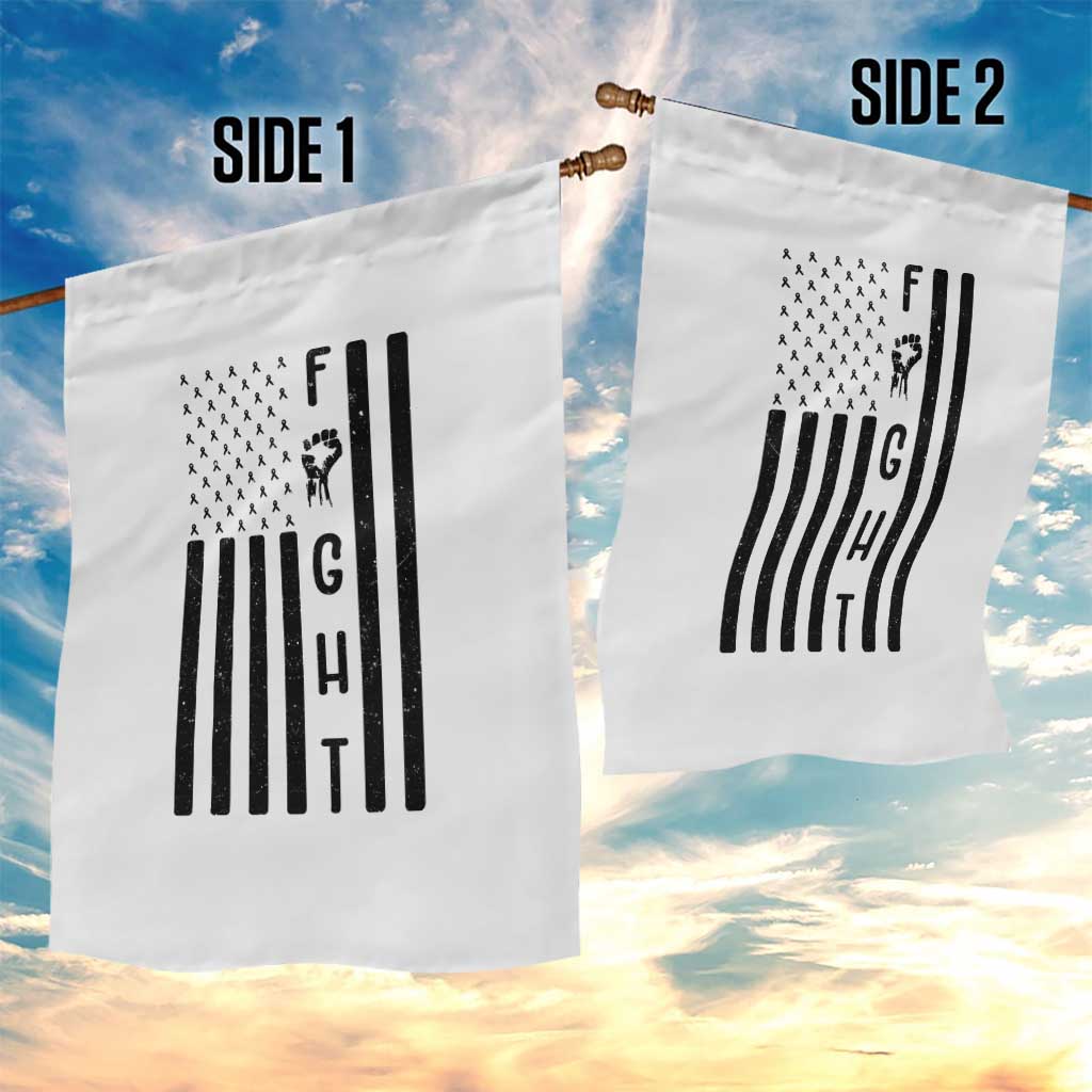Fight Skin Cancer Melanoma Fighter USA Flag Garden Flag