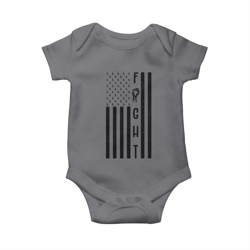 Fight Skin Cancer Melanoma Fighter USA Flag Baby Onesie