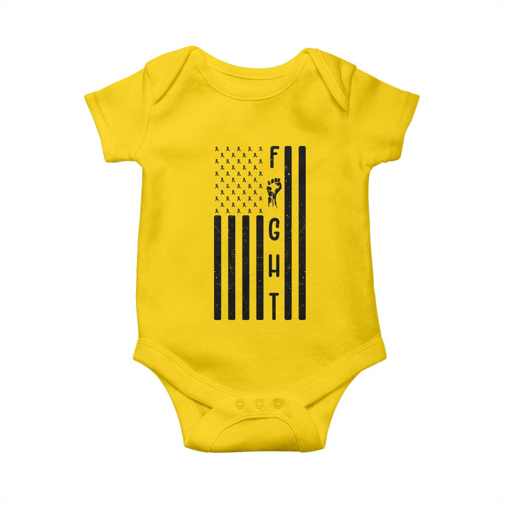 Fight Skin Cancer Melanoma Fighter USA Flag Baby Onesie