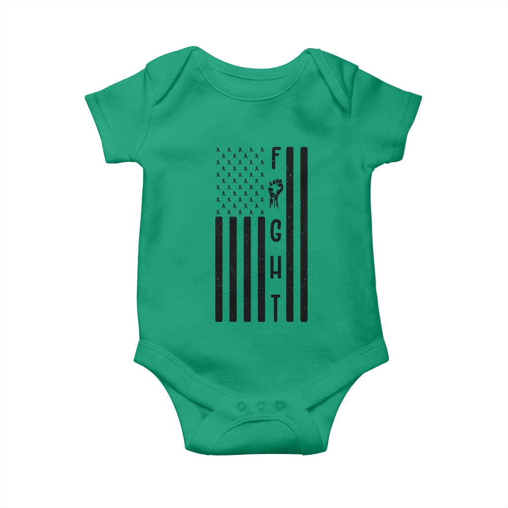 Fight Skin Cancer Melanoma Fighter USA Flag Baby Onesie