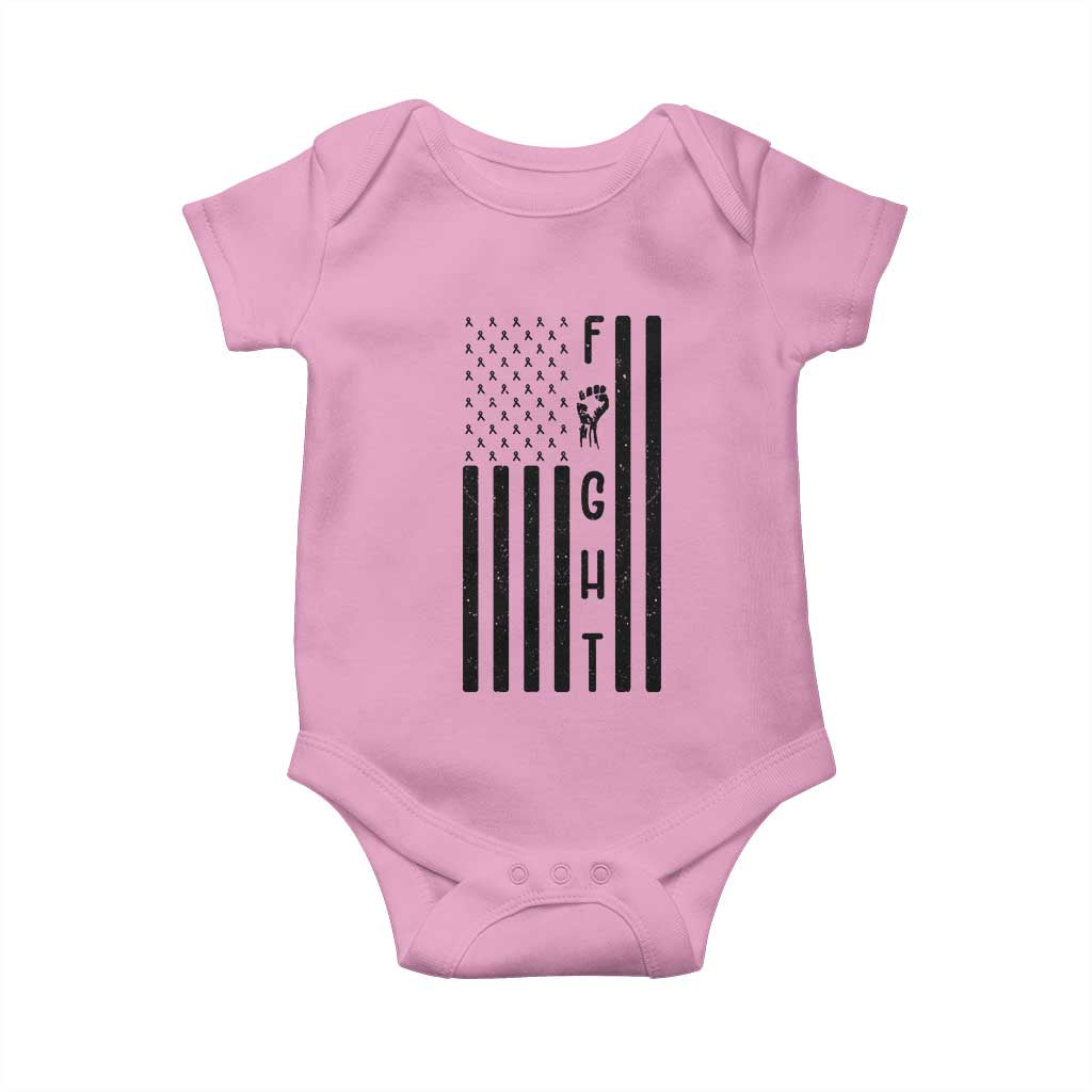 Fight Skin Cancer Melanoma Fighter USA Flag Baby Onesie