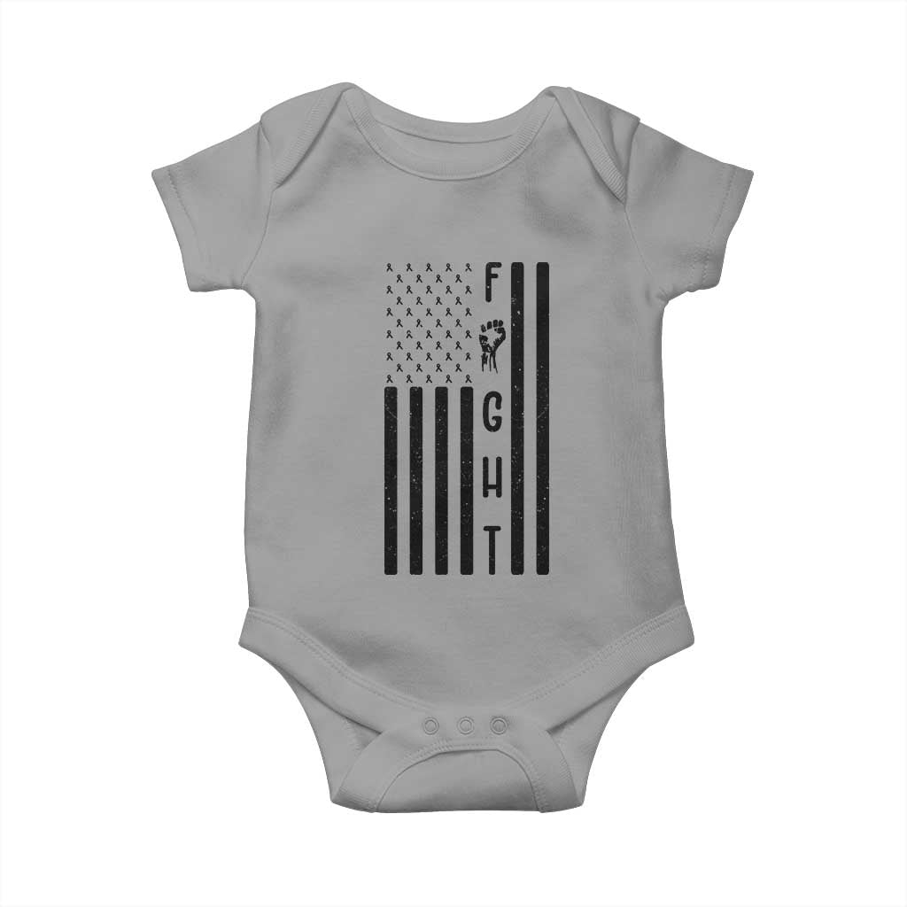 Fight Skin Cancer Melanoma Fighter USA Flag Baby Onesie