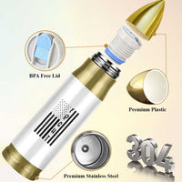 Fight Skin Cancer Melanoma Fighter USA Flag Bullet Tumbler