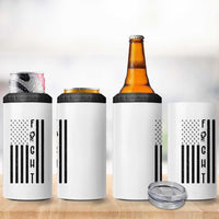 Fight Skin Cancer Melanoma Fighter USA Flag 4 in 1 Can Cooler Tumbler