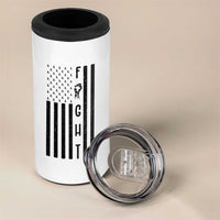 Fight Skin Cancer Melanoma Fighter USA Flag 4 in 1 Can Cooler Tumbler