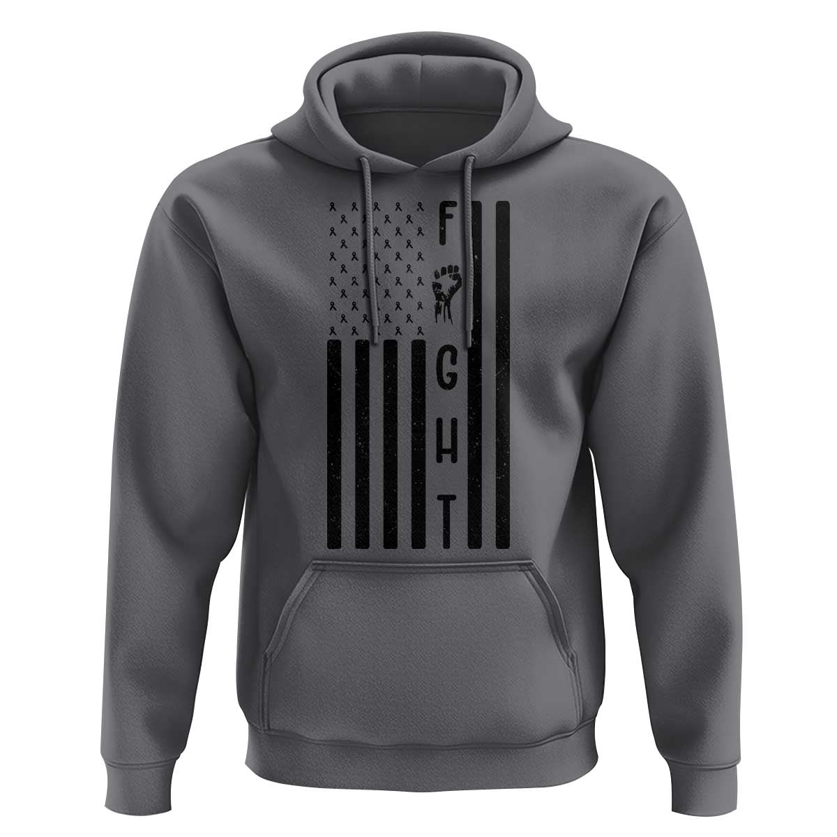 Fight Skin Cancer Melanoma Fighter USA Flag Hoodie