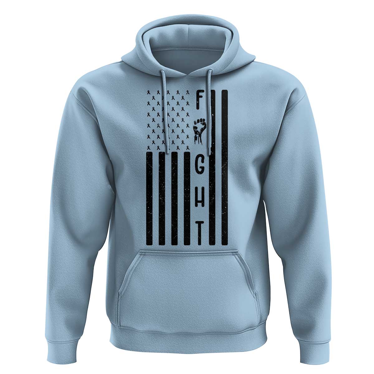 Fight Skin Cancer Melanoma Fighter USA Flag Hoodie