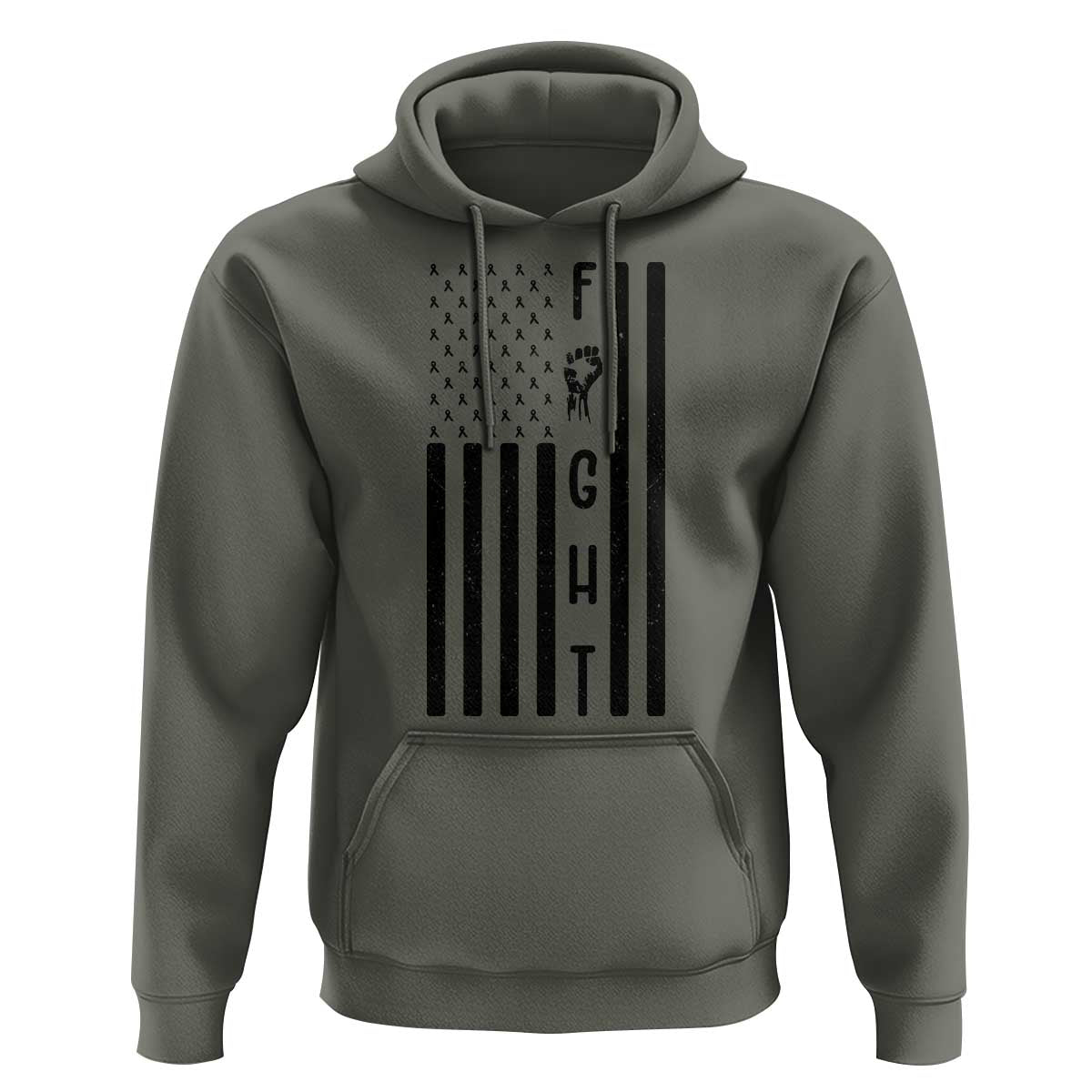 Fight Skin Cancer Melanoma Fighter USA Flag Hoodie