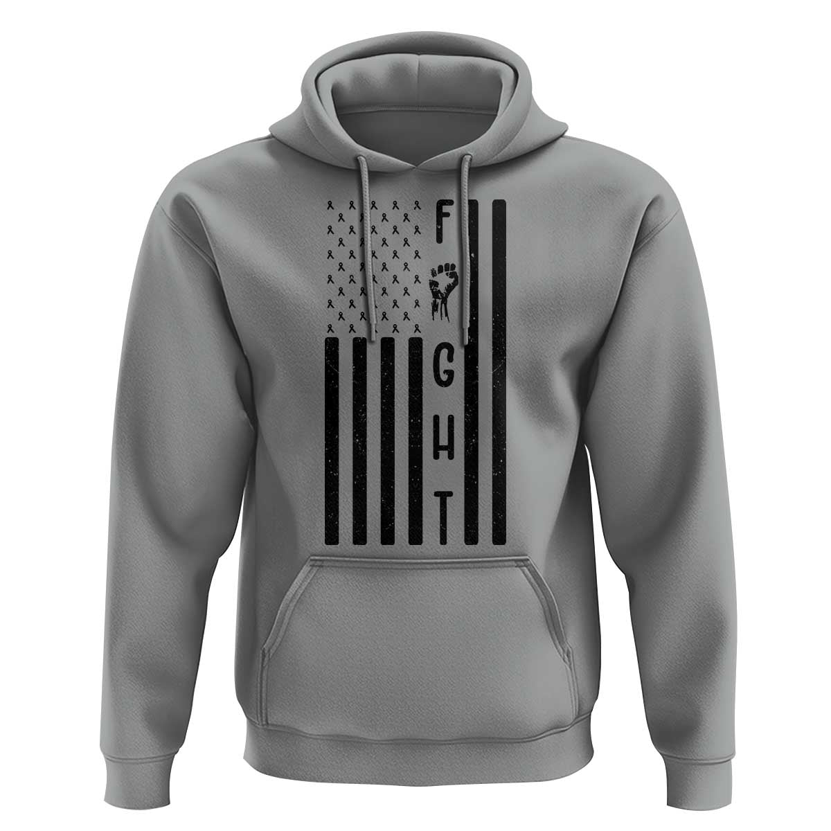 Fight Skin Cancer Melanoma Fighter USA Flag Hoodie