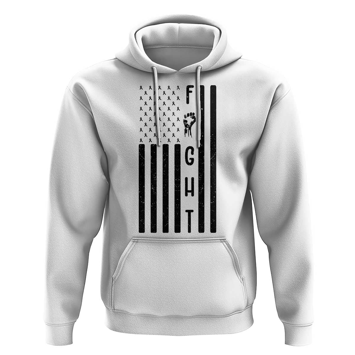Fight Skin Cancer Melanoma Fighter USA Flag Hoodie