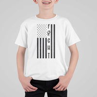 Fight Skin Cancer Melanoma Fighter USA Flag T Shirt For Kid