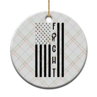 Fight Skin Cancer Melanoma Fighter USA Flag Ceramic Ornament