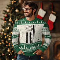 Fight Skin Cancer Melanoma Fighter USA Flag Ugly Christmas Sweater