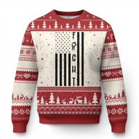 Fight Skin Cancer Melanoma Fighter USA Flag Ugly Christmas Sweater