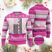 Fight Skin Cancer Melanoma Fighter USA Flag Ugly Christmas Sweater