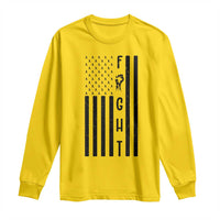 Fight Skin Cancer Melanoma Fighter USA Flag Long Sleeve Shirt