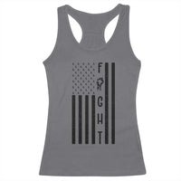 Fight Skin Cancer Melanoma Fighter USA Flag Racerback Tank Top