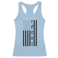 Fight Skin Cancer Melanoma Fighter USA Flag Racerback Tank Top