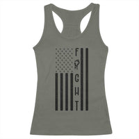 Fight Skin Cancer Melanoma Fighter USA Flag Racerback Tank Top