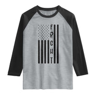 Fight Skin Cancer Melanoma Fighter USA Flag Raglan Shirt