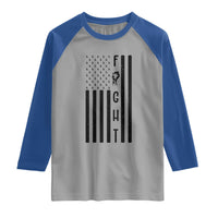 Fight Skin Cancer Melanoma Fighter USA Flag Raglan Shirt
