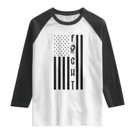 Fight Skin Cancer Melanoma Fighter USA Flag Raglan Shirt
