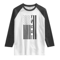Fight Skin Cancer Melanoma Fighter USA Flag Raglan Shirt
