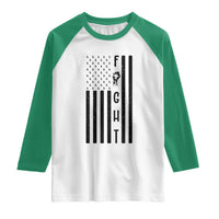 Fight Skin Cancer Melanoma Fighter USA Flag Raglan Shirt