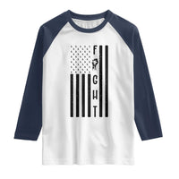 Fight Skin Cancer Melanoma Fighter USA Flag Raglan Shirt